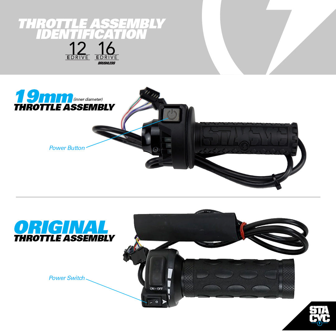 19MM REPLACEMENT THROTTLE - 12e/16eDRIVE