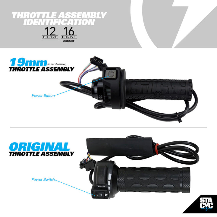 19MM REPLACEMENT THROTTLE - 12e/16eDRIVE